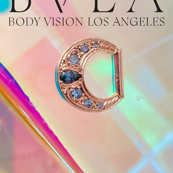 The Boston Tiger BVLA - 14k Solid Rose Hinge Ring for Daith or Septum - Picture 8 of 9